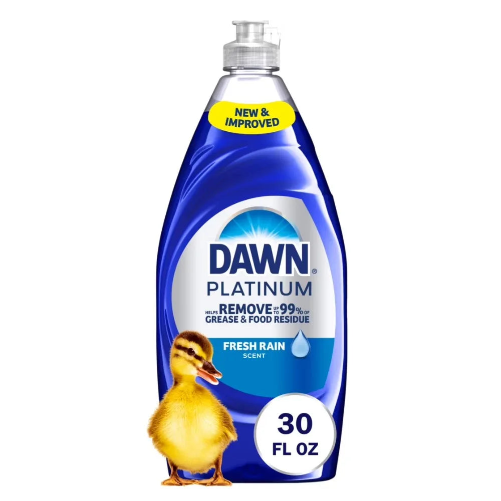 Large Capacity Dishwashing Liquid 30 Fl Oz Fresh Rain Scent for Kitchen Cleaning Dish Soap Effective Grease Cutting Liquid Detergent