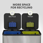 21 Gallon 80L Dual Compartment Stainless Steel Kitchen Trash Can Hands Free Step Pedal Bin Soft Close Lid with Odor Filter 40L+40L Recycling Bin for Home Kitchen