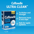 Cottonelle Ultra Clean Toilet Paper, Strong Toilet Tissue, 24 Mega Rolls