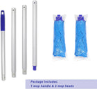 Mop with 2 Microfiber Heads, 4-Section Adjustable Pole for Easy Cleaning