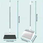 Folding Dustpan & Broom Set – Extra Thick Mounting Teeth, Clip Swivel Long Handle, Space Saving Storage