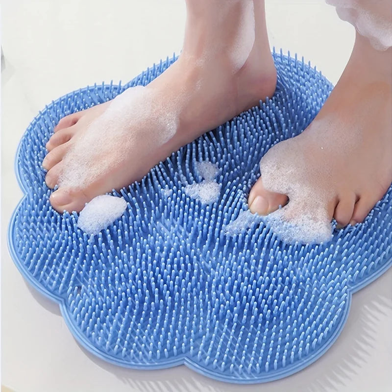 1 piece silicone bath massage pad, foot washer, back washer, shower foot pad, bathroom accessories, shower supplies, toilet foot pad, foot wash bathroom foot brush