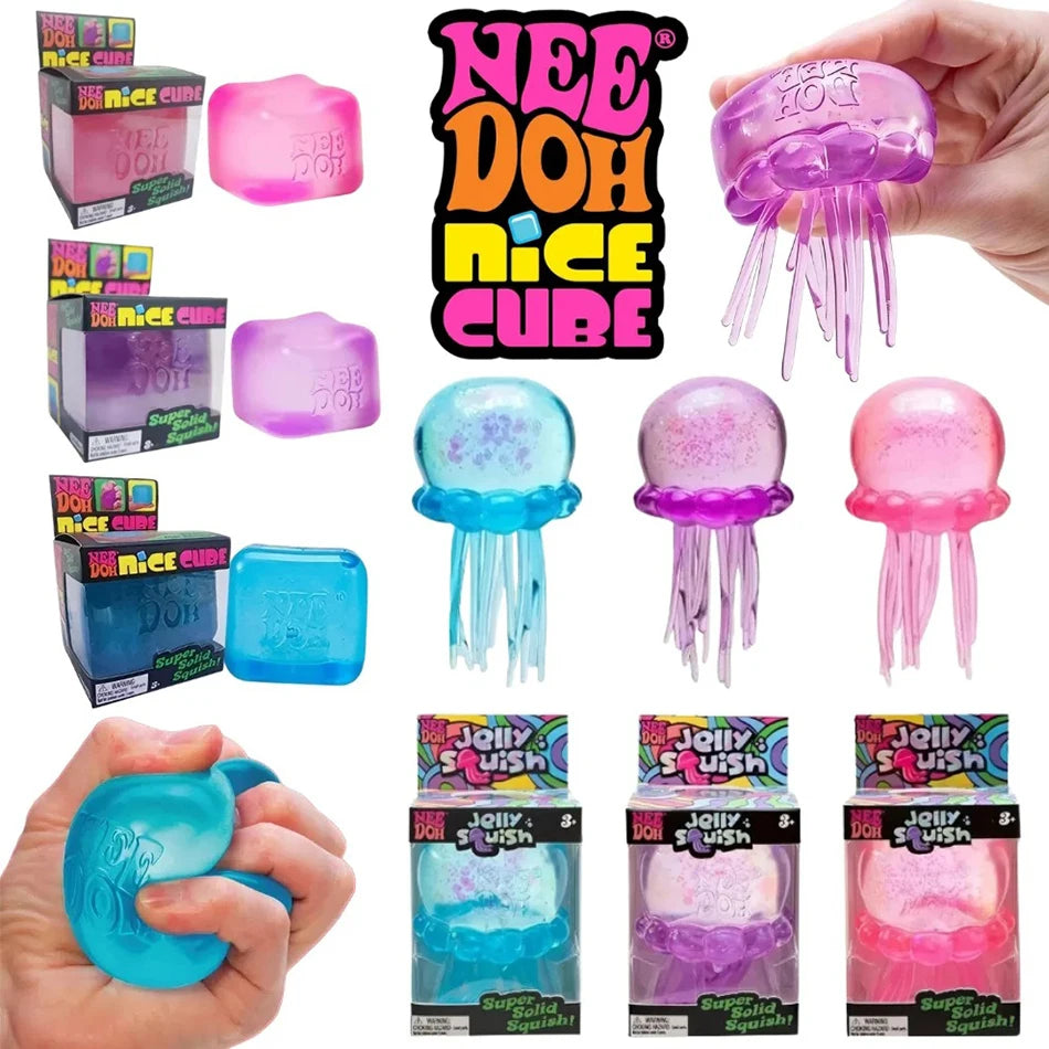 Needoh Nice Cube Sensory Stress Reliever Fidget Tool for Anxiety & Focus Desk Sensory Cube For Adults Holiday Gift
