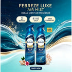 Dual Pack Febreze Luxe Ocean Scent Air Mist Spray, Premium Odor-Eliminating Air Freshener, 8.1 Ounces Each