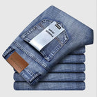 2026 New Style Business Men's Jeans Casual Straight Stretch Fashion Classic Blue Black Work Pant Denim Trousers Male Clothing