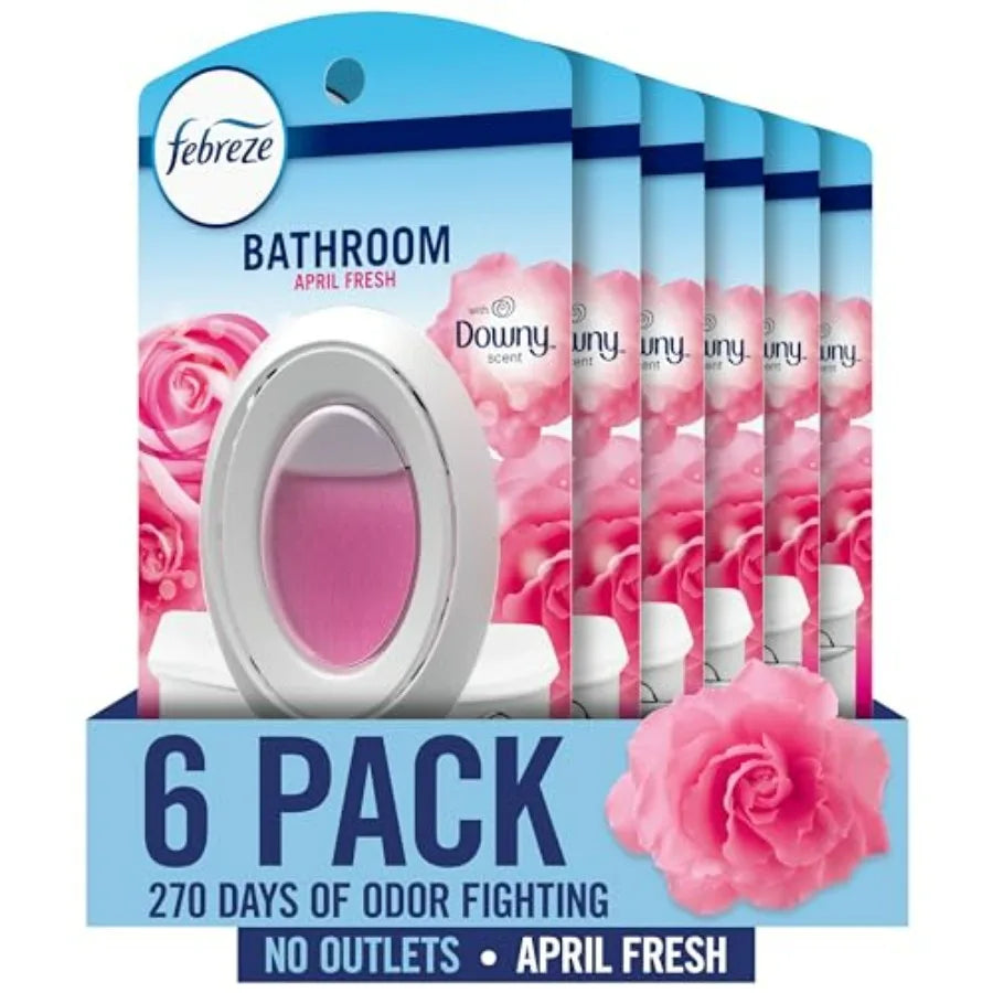 Febreze Bathroom Air Freshener, Odor-Fighting Plug-In Alternative, Home, Bathroom and Kitchen Use, Downy April Fresh Scent, 6 C