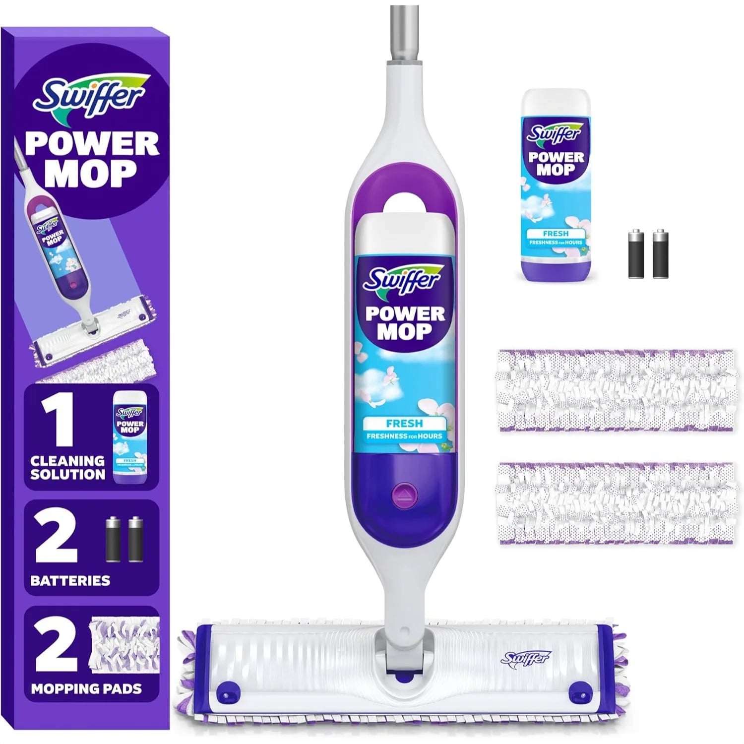 Spray Mop Kit for Floor Cleaning with 2 Replacement Pads and Solution Refill, Multi-Surface Electric Cleaner for Hardwood and