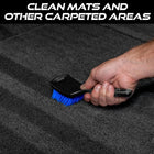 Multi-Purpose Scrub Brush for Car Floor Mats Carpet Cleaning and Home Use Heavy Duty Cleaning Brush for Interior Detailing Black and Blue Handle 8.3x2.5 Inch