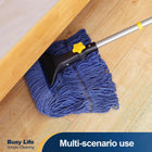 Cotton Wet Mop with Telescopic Iron Handle and Jaw Clamp for Floor Cleaning 55.1 inch