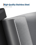 16 Gal/60L Stainless Steel Trash Can with Lid, Step-on Kitchen Garbage Bin, Rustproof Metal, Soft Close, Liner Rim, Rear Handle