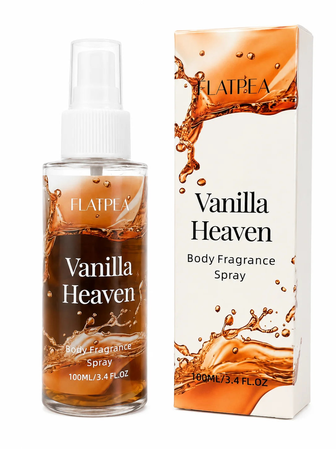 FLATPEA Vanilla Heaven Body Fragrance Spray 100ml - Sweet Vanilla Scent Body Mist For Women - Long Lasting Perfume Spray Daily Wear