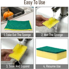 15 Pack Dual Sided Kitchen Sponges Heavy Duty Scrub Sponges for Dishes Cleaning Non Scratch Scouring Pads Household Kitchen Cleaning Supplies