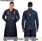 Cross Back Cotton Canvas Chef Apron, Plus Size Kitchen Apron for Men Women, Adjustable