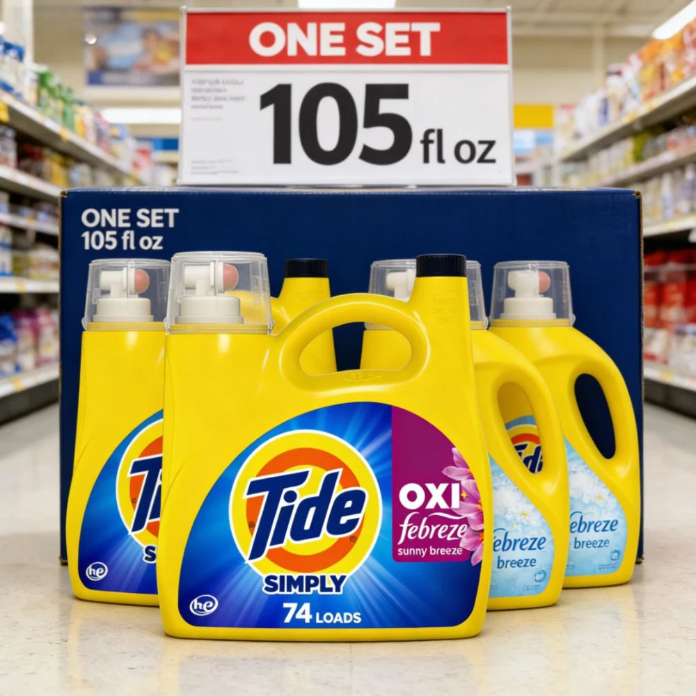Holiday Bulk Savings | Large Capacity Value Pack | Simply OXI Boost Laundry Detergent. Eliminates 99% stains & odors, Febreze odor defense, Sunny Breeze scent. Whitens fabrics, large size pack