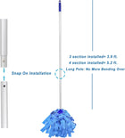 Mop with 2 Microfiber Heads, 4-Section Adjustable Pole for Easy Cleaning