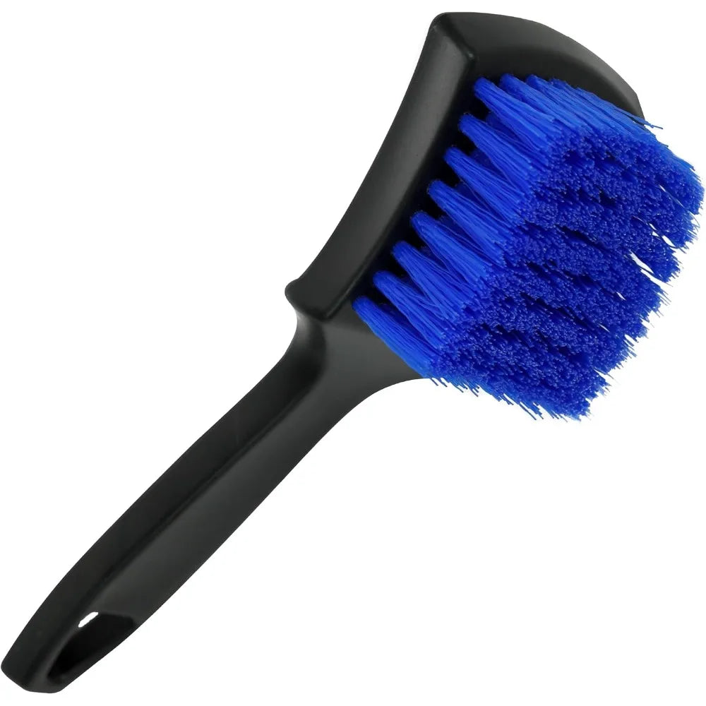 Multi-Purpose Scrub Brush for Car Floor Mats Carpet Cleaning and Home Use Heavy Duty Cleaning Brush for Interior Detailing Black and Blue Handle 8.3x2.5 Inch