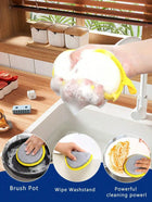 10pcs Double-Sided Dish Sponges with Steel Wire Scrubber, Long-Lasting and Reusable Kitchen Cleaning Sponges for Dishes, Tabletops, Stove Surfaces, Etc.