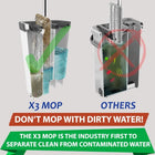 3-Chamber Mop Bucket Set, Separates Dirty & Clean Water, Flat Mop with 360° Head, 3 Reusable Microfiber Pads, Wet & Dry Use, Hands-Free Cleaning