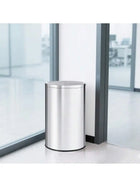 50L Stainless Steel Trash Can With Flip Lid And Removable Inner Bucket For Kitchen Home Office