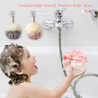 Shower Loofah for Men and Women, Bath Sponge Exfoliating Back Scrubber, Soft Mesh Body Pouf with Hand Strap