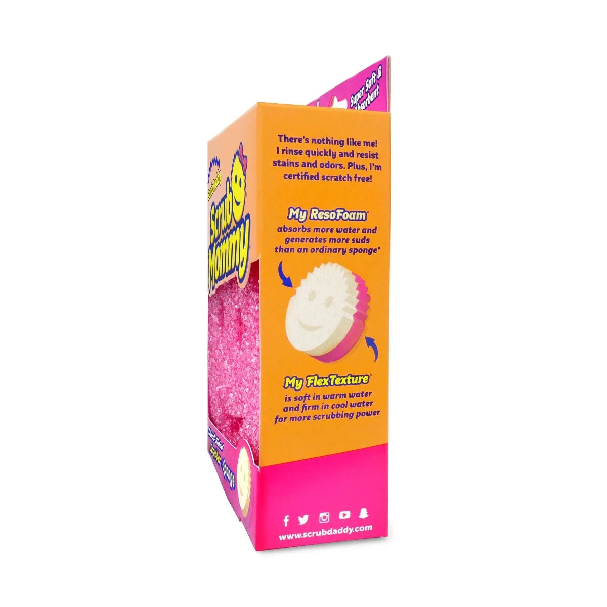 Scrub Daddy Scrub Mommy Dual-Sided Scrubber + Sponge: Foam Material, 4" Height, 6" Width, Cleaning Tools