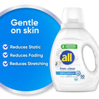 Skin-friendly hypoallergenic clear fabric softener liquid gently cares for sensitive skin garments | Soften fabrics naturally and release mild fresh aroma for daily home laundry washing