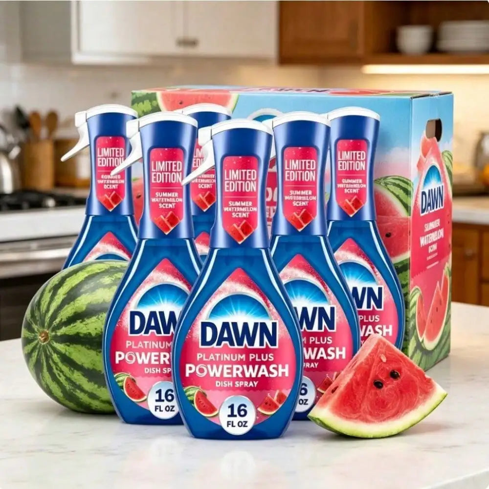 Holiday Family Pack Special | Save More on Daily Essentials | Dawn Summer Watermelon Scent Powerwash Dish Cleaning Spray | Rapid Grease Removing Spray Type Soap Easy Operation Ideal For Kitchen Tableware And Grill Surface Dai