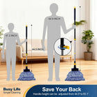 Cotton Wet Mop with Telescopic Iron Handle and Jaw Clamp for Floor Cleaning 55.1 inch