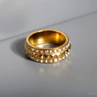 Stainless Steel Ring for Women Inlaid Zircon Rings Waterproof Romantic Fashion Jewelry