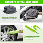 62'' Car Wash Brush with Long Handle, 11PCS Car Cleaning Kit with Mop Mitt, Microfiber Duster, Squeegee, Towels & Gloves for