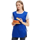 Cobbler Apron With Side Release Buckle For Women Men, Sleeveless Hairdresser Server Smock Jacket For Work Kitchen Garden Art, 4 Pockets Barber Aprons Vest Fast Drying Polyester For Cleaning Painting YVIP