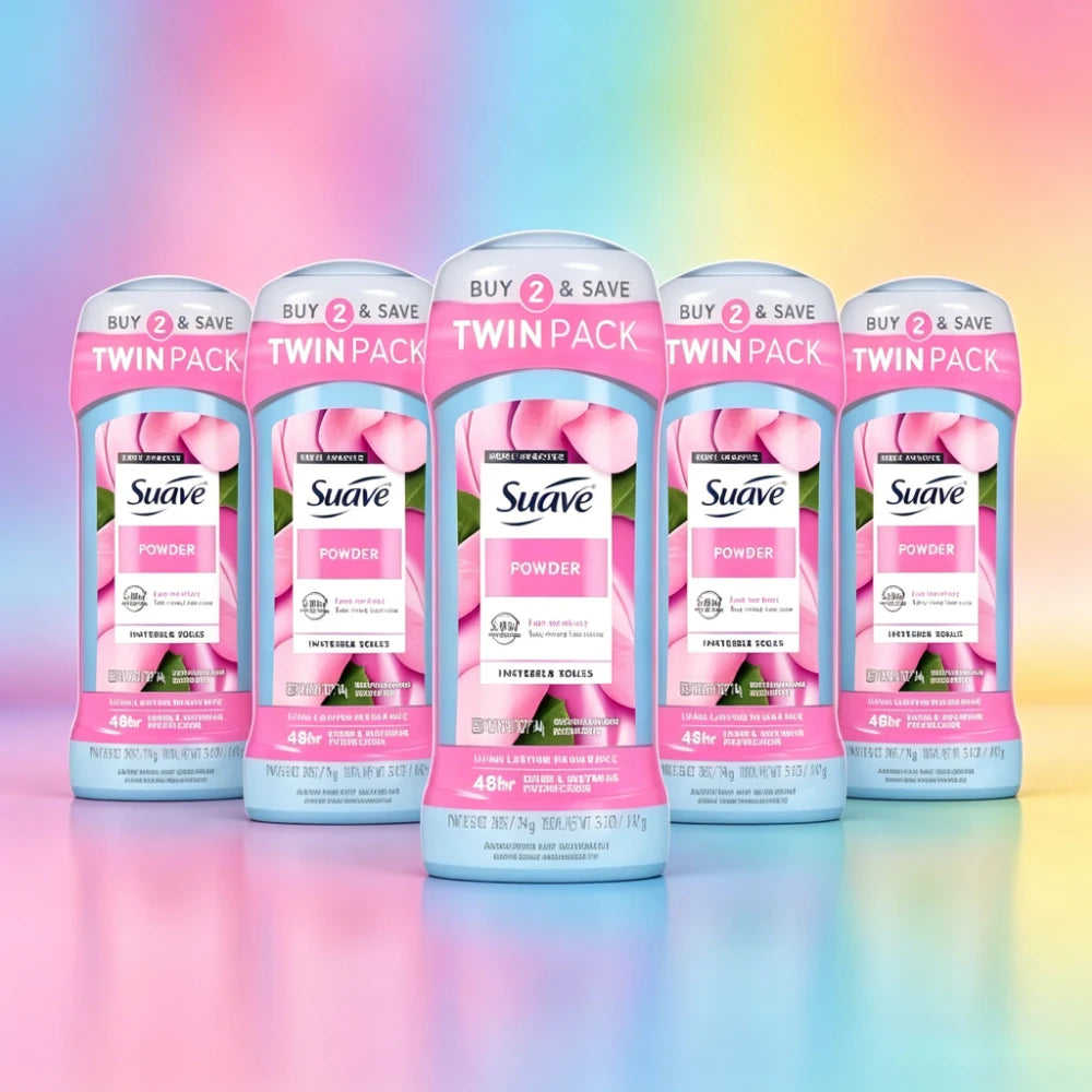 Household Favorite! | Large capacity | Women Antiperspirant Deodorant Twin Pack Powder Fresh 48 Hour Protection Long Lasting Sweat Control