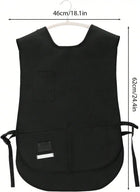 Cobbler Apron With Side Release Buckle For Women Men, Sleeveless Hairdresser Server Smock Jacket For Work Kitchen Garden Art, 4 Pockets Barber Aprons Vest Fast Drying Polyester For Cleaning Painting YVIP