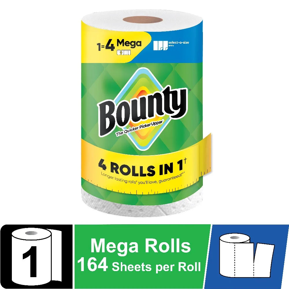 Paper Towels Select A Size White 1 Mega Roll 164 Sheets Per Roll Kitchen Cleaning Towels Disposable Paper Towels for Home Kitchen Commercial Use